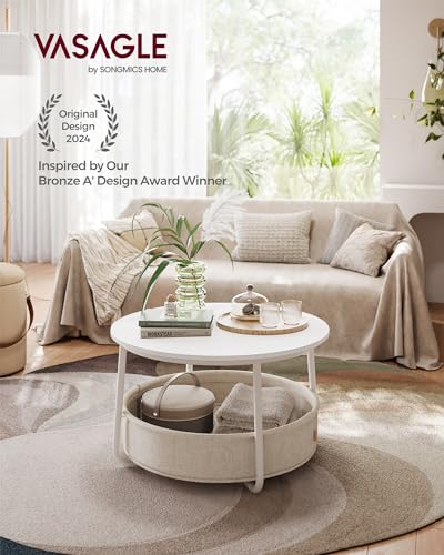 Round Storage Coffee Table for Living Room