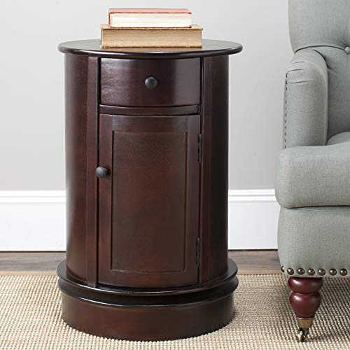 Vintage Grey Oval Swivel Storage End Table for Homes