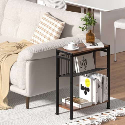 Narrow Side Tables for Small Spaces, Set of 2 Slim End Tables