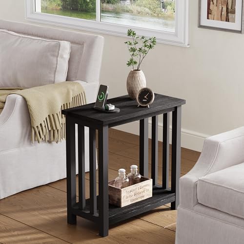 Black ChooChoo Mission End Tables Set of 2 for Small Spaces